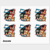 Sticker Carré "Group Selfie Sticker" Chessy Chicken Selfies (Feuille)