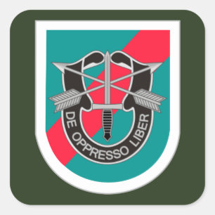 STICKER CARRÉ GROUPE BERET FLASH/DUI 20E GROUPE DES FORCES SPÉC