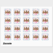 Sticker Carré Groupe dans la bulle rose (Feuille)