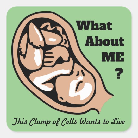 Sticker Carré Groupe de cellules ou bébé PRO-LIFE (Devant)