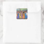 Sticker Carré Groupe de femmes célébrant la participation (Sac)