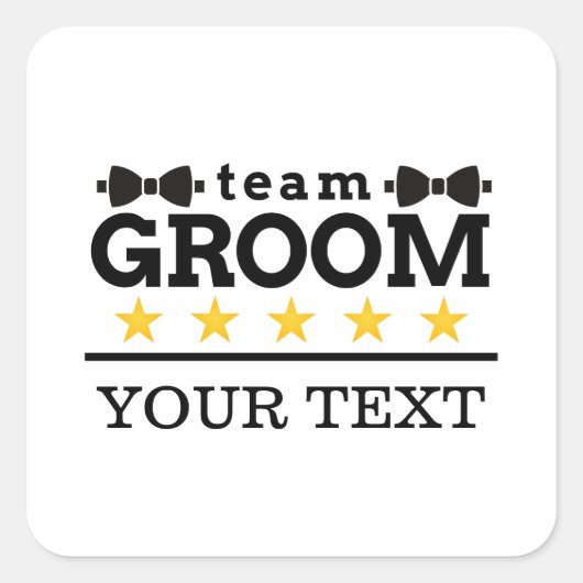 Sticker Carré Groupe d'équipe | Groomsman | Licence | Blanc noir (Devant)