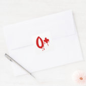 Sticker Carré Groupe sanguin O+ Positif #Hôpital d'horreur (Enveloppe)