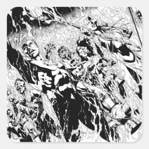 Sticker Carré Groupe vert de lanterne