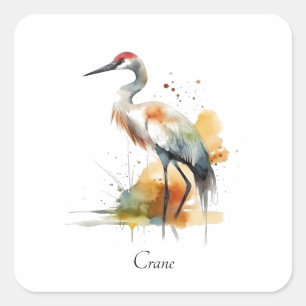 Sticker Carré Grue errante, personnalisé