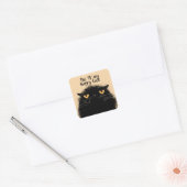 Sticker Carré Grumky black cat (Enveloppe)