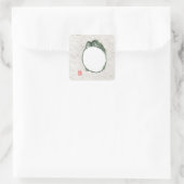 Sticker Carré Grumpy Grenouille japonaise crapaud 19ème siècle (Sac)