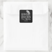 Sticker Carré Grunge Avoir Bacon Voyage (Sac)