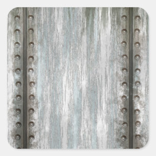 Sticker Carré Grunge en métal vissé