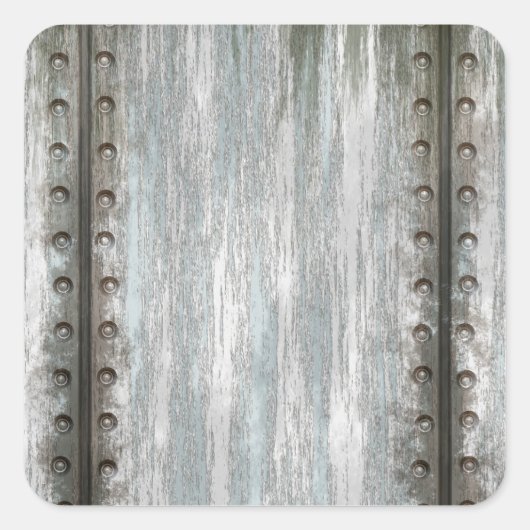 Sticker Carré Grunge en métal vissé (Devant)