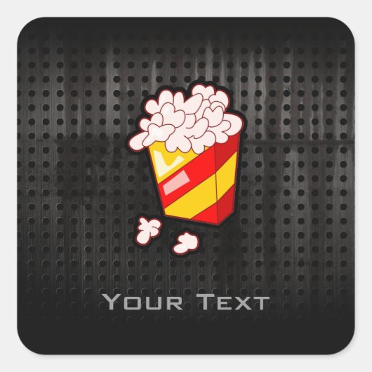 Sticker Carré Grunge Popcorn (Devant)