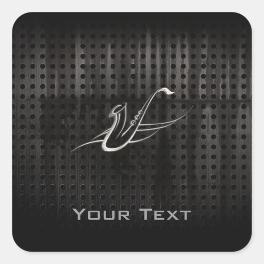 Sticker Carré Grunge Saxophone (Devant)