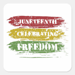 Sticker Carré Grungy Junetten, Liberté des Noirs