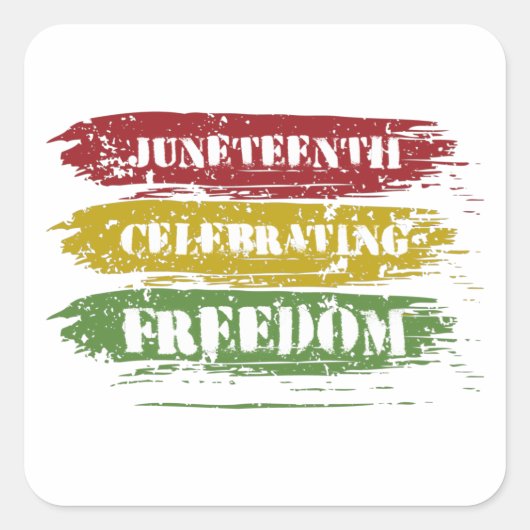 Sticker Carré Grungy Junetten, Liberté des Noirs (Devant)