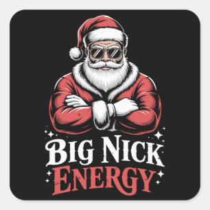 Sticker Carré Grunt Style Grande Énergie Nick Drôle Père Noël No