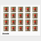 Sticker Carré Guerrier Fraise (Feuille)