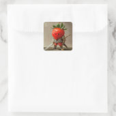 Sticker Carré Guerrier Fraise (Sac)