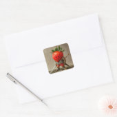 Sticker Carré Guerrier Fraise (Enveloppe)