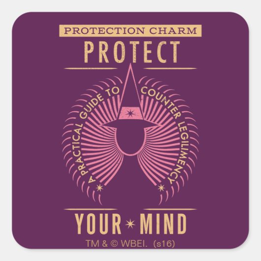 Sticker Carré Guide du charme de protection (Devant)
