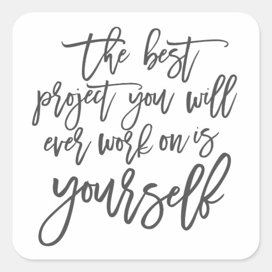 Sticker Carré Guillemets d'auto-assistance, Projet vous inspiran (Devant)