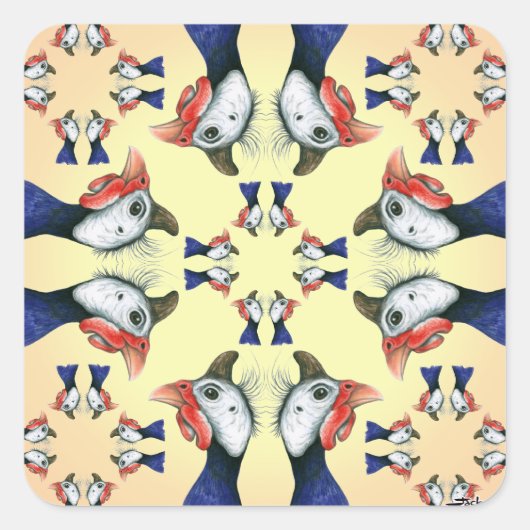 Sticker Carré Guineas Partout ! (Devant)