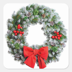 Sticker Carré Guirlande de Noël