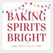Sticker Carré Guirlande lumineuse « Holiday Baking Spirits Brigh (Devant)
