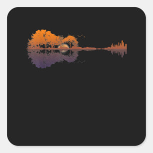 Sticker Carré Guitar Lake Shadow
