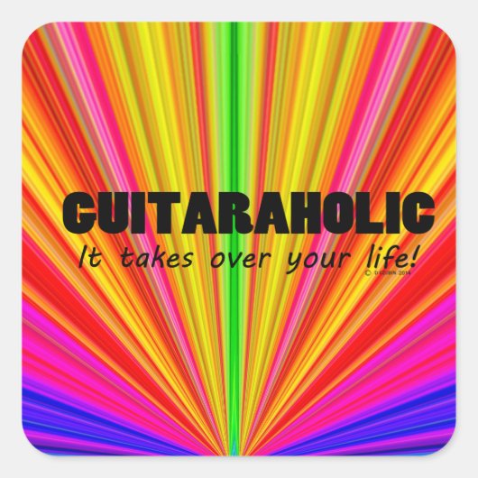 Sticker Carré Guitaraholic (Devant)