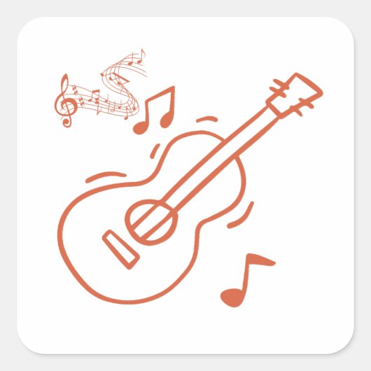 Sticker Carré guitare (Devant)