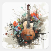 Sticker Carré Guitare (Devant)