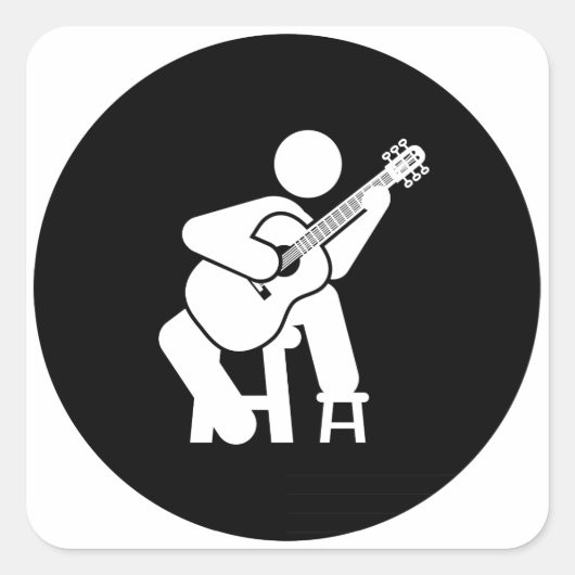 Sticker Carré Guitare classique (Devant)