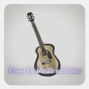 Sticker Carré Guitare de Nashville – Chanson inspirée de Taylor