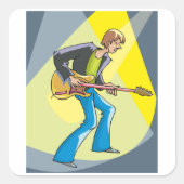 Sticker Carré guitariste électrique (Devant)