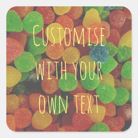 Sticker Carré Gumdrops colorés personnalisés (Devant)