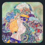 Sticker Carré Gustav Klimt - Bébé / Berceau<br><div class="desc">Bébé / Berceau - Gustav Klimt, Huile sur toile, 1917-1918</div>