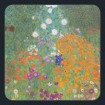 Sticker Carré Gustav Klimt Fleur Jardin Cottage Nature<br><div class="desc">Un beau tableau de jardin - c'est un tableau classique de Gustav Klimt,  appelé Cottage Garden,  ou Bauergarten,  1907,  qui est un gros plan d'un jardin fleuri,  un tableau floral coloré.</div>