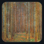 Sticker Carré Gustav Klimt - Forêt de pins de Tannenwald<br><div class="desc">Forêt de sapins / Forêt de pins de Tannenwald - Gustav Klimt,  Huile sur toile,  1902</div>