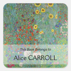 Sticker Carré Gustav Klimt - Jardin de campagne avec tournesols