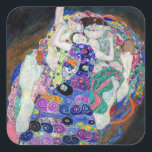 Sticker Carré Gustav Klimt - La Vierge<br><div class="desc">La Vierge / Le Maiden - Gustav Klimt,  Huile sur toile,  1913</div>