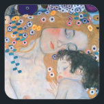 Sticker Carré Gustav Klimt - Mère et Enfant<br><div class="desc">Mère et Enfant (détail de trois ans de femme) - Gustav Klimt,  Huile sur toile,  1905</div>