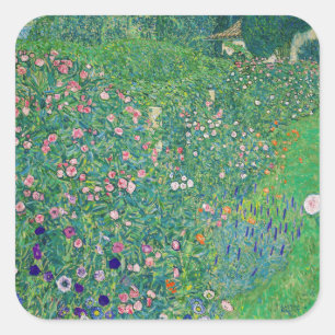 Sticker Carré Gustav Klimt - Paysage de jardin italien
