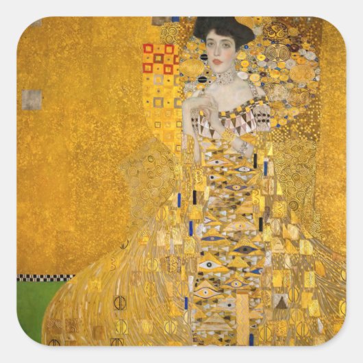 Sticker Carré Gustav Klimt - Portrait d'Adele Bloch-Bauer I (Devant)