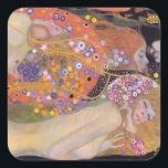 Sticker Carré Gustav Klimt - Serpents d'eau II<br><div class="desc">Serpents d'eau II / Wasserschlangen II - Gustav Klimt,  Huile sur toile,  1904-1907</div>