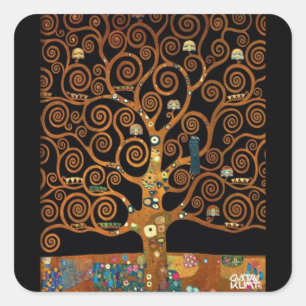 Sticker Carré Gustav Klimt, sous l'arbre de la vie