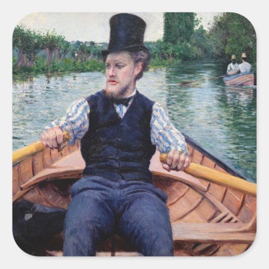 Sticker Carré Gustave Caillebotte - Bateau (Devant)