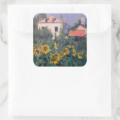 Sticker Carré Gustave Caillebotte - Fleurs de soleil, Jardin (Sac)