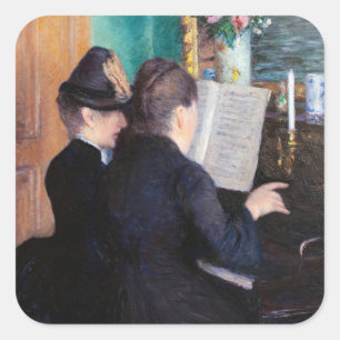Sticker Carré Gustave Caillebotte - Leçon de piano