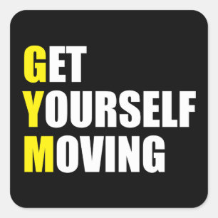 Sticker Carré GYM - Faites-vous bouger - Motivation de l'entraîn