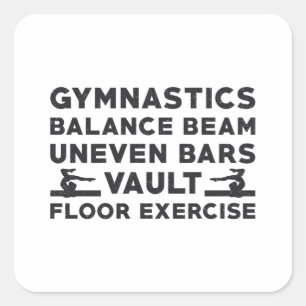 Sticker Carré Gymnaste Gymnastique Solde poutre Bars non neven c
